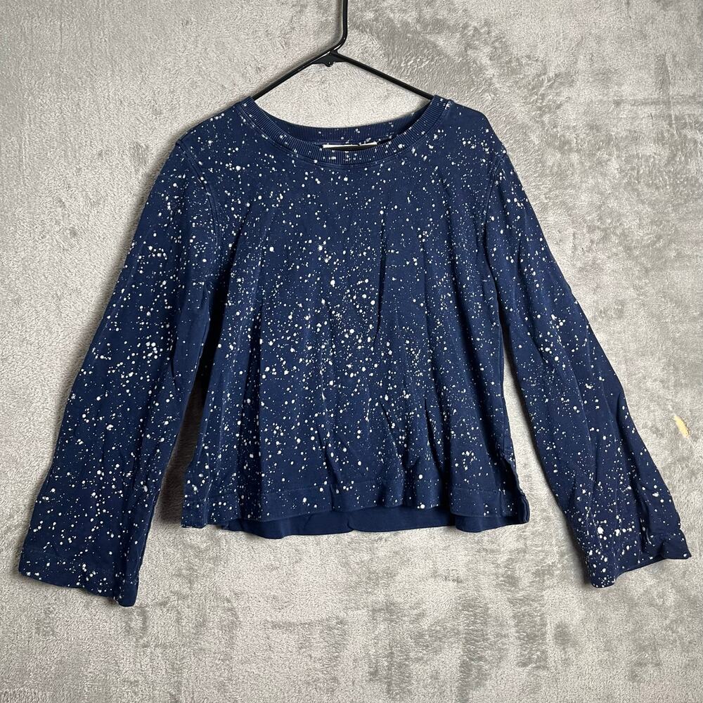 Maeve Anthropologie Jamie‎ Paint Speckled Sweatshirt Size Small Cotton Navy